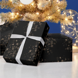 Papel De Presente Presentes de Ano Novo Elegantes Estrela Dourada de