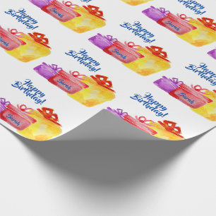 Papel De Presente Presentes de aquarela, Parabéns, presentes