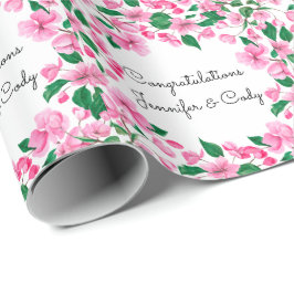 Papel De Presente Presentes de Casamento Personalizados com Nomes Fl