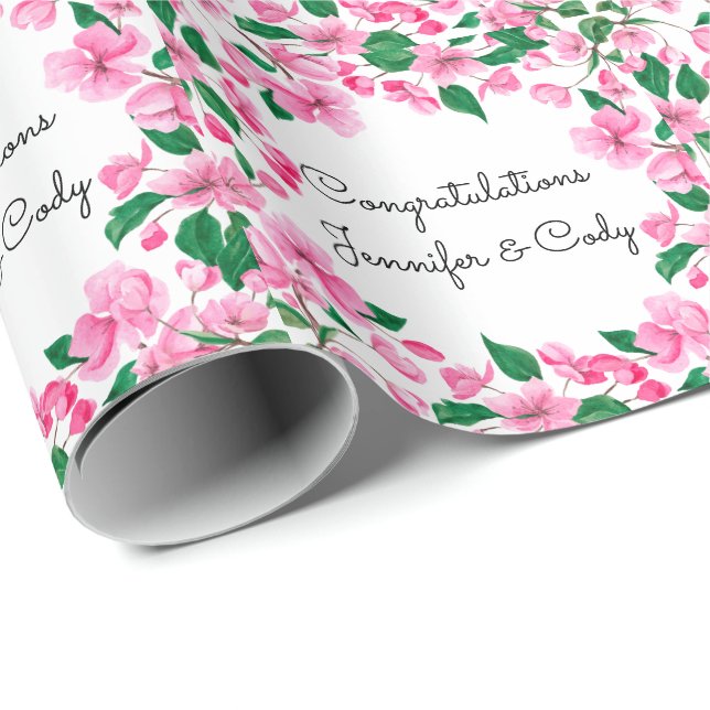 Papel De Presente Presentes de Casamento Personalizados com Nomes Fl (Ponta do rolo)