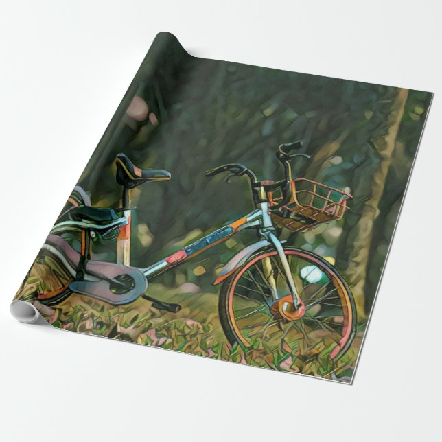 Papel De Presente presentes de ciclismo de vintage (Desenrolado)