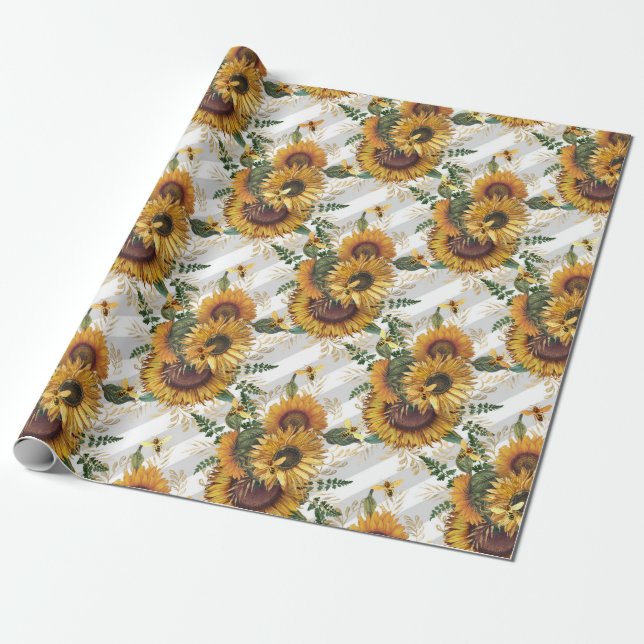 Papel De Presente Presentes de girassol | Ver O Girassol (Desenrolado)