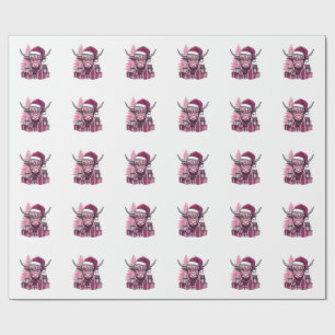 Papel De Presente Presentes de Natal da Vaca de Terras Altas Rosa Ar