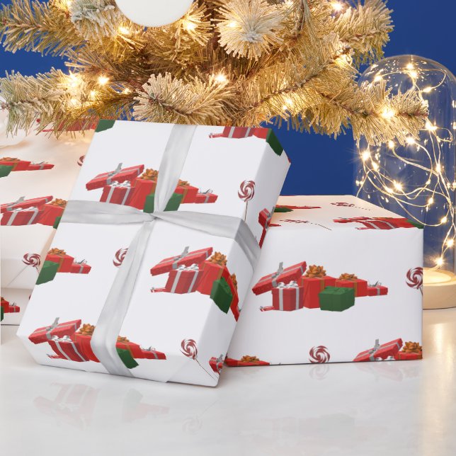 Papel De Presente Presentes de Natal e menta-de-menta (Feriados)