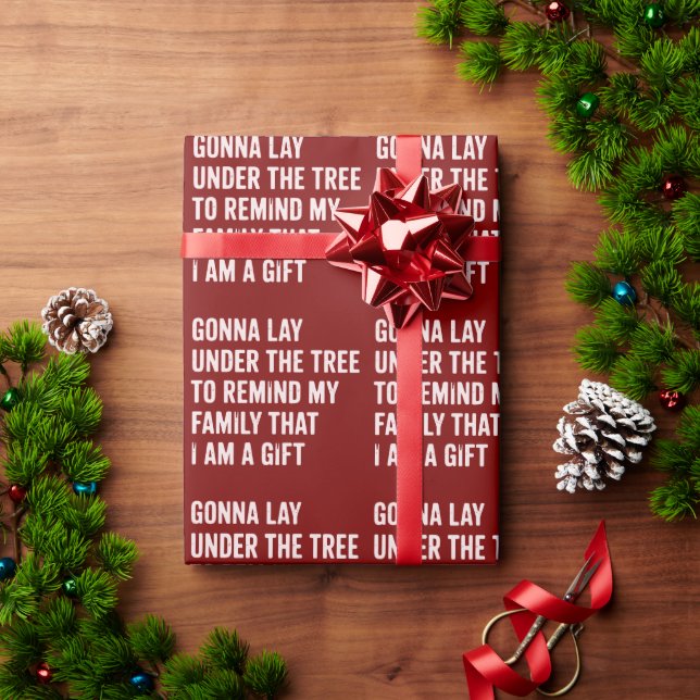 Papel De Presente Presentes engraçados de Natal debaixo da árvore (Presente de Natal)
