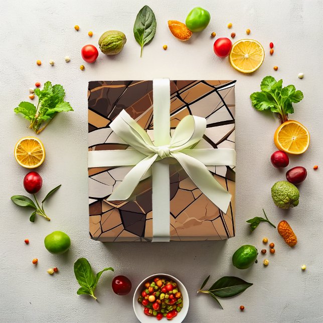 Papel De Presente Presentes geométricos de reforma mosaica para Pais (Geometric Mosaic Retirement Gifts for Farmers Dad Wrapping Paper)