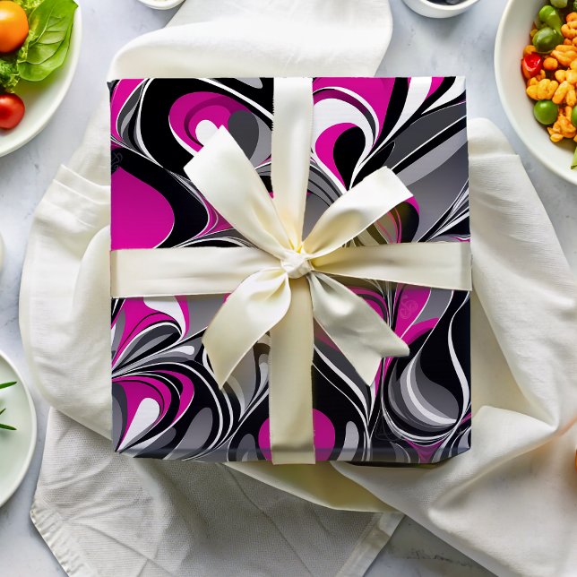 Papel De Presente Presentes Modernos com Estilo Retro Manchado para  (Modern Marbled Retro Chic Gifts for Busy Moms Wrapping Paper)