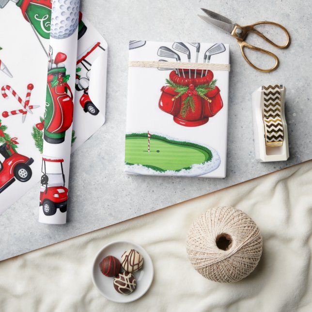 Papel De Presente Presentes temáticos de Golfe no Natal para o golfi (Artesanato)