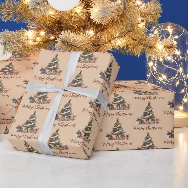 Papel De Presente Presents Under The Christmas Tree Wrapping Paper (Feriados)