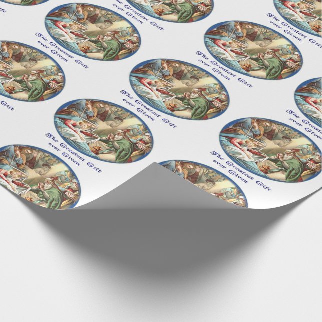 Papel De Presente Presépio Cristão (Ponta)