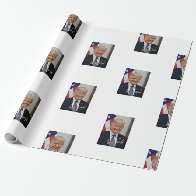 PAPEL DE PRESENTE PRESIDENT TRUMP  WRAPPING PAPER (Desenrolado)