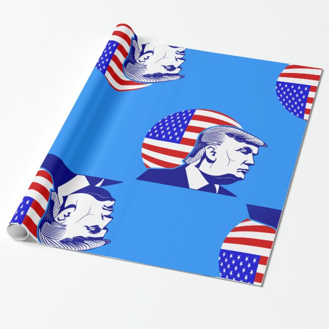Papel De Presente presidente da bandeira americana donald trump (Desenrolado)