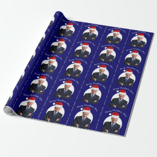 Papel De Presente Presidente Joe Biden e Santa Hat