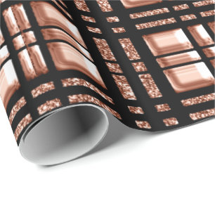 Papel De Presente Preto de cobre Dourado cor-de-rosa grelhado