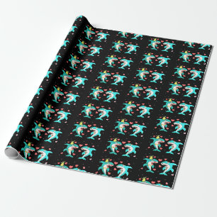 Papel De Presente Preto dos tubarões