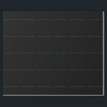 Papel De Presente Preto & Dourado Cute Minimalista Nome Próprio<br><div class="desc">Você pode facilmente alterar as fontes,  a imagem de fundo e a cor,  os caracteres das letras.</div>