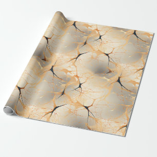 Papel De Presente Preto e Bege Abstrato