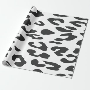 Papel De Presente Preto e branco Cheetah mancha impressão animal