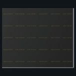 Papel De Presente Preto e Dourado Minimalista Fofo Nome Próprio<br><div class="desc">Você pode facilmente alterar as fontes,  a imagem de fundo e a cor,  os caracteres das letras.</div>