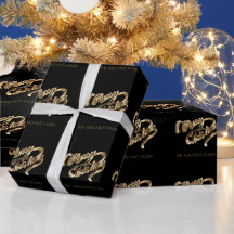 Preto e Dourado Script Feliz Natal