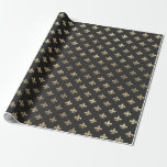 Papel De Presente Preto e Dourado Vintage Paris Fleur de Lis<br><div class="desc">Papel de embrulho parisiense vintage cinza,  preto e dourado fleur de lis.</div>