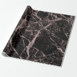 Papel De Presente Preto e Rosa Dourado Mármore Brilho Glamour Modern<br><div class="desc">papel de embrulho personalizado</div>