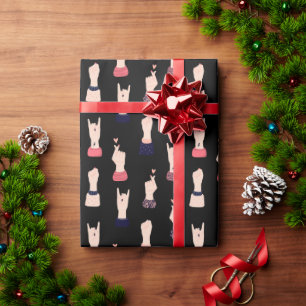Papel De Presente Preto Elegante Feminista