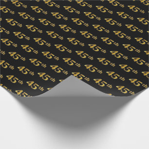 Papel De Presente Preto, evento do ouro 45th do falso