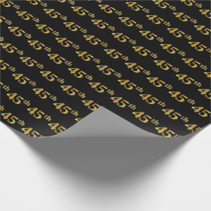 Papel De Presente Preto, evento do ouro 45th do falso
