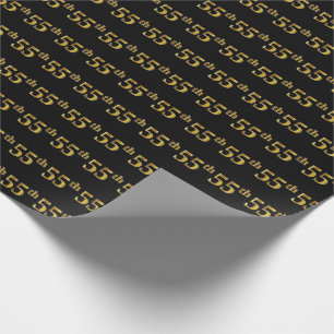 Papel De Presente Preto, evento do ouro 55th do falso