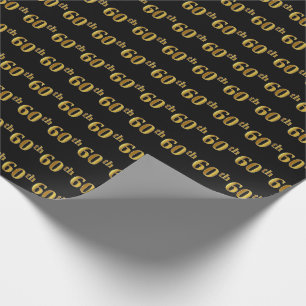 Papel De Presente Preto, evento do ouro 60th do falso (Sixtieth)