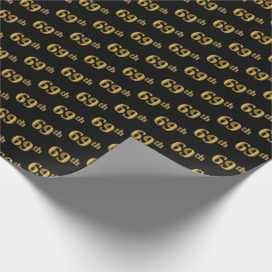 Papel De Presente Preto, evento do ouro 69th do falso