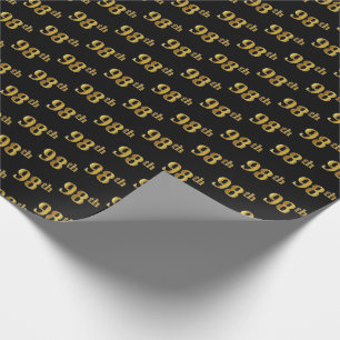 Papel De Presente Preto, evento do ouro 98th do falso