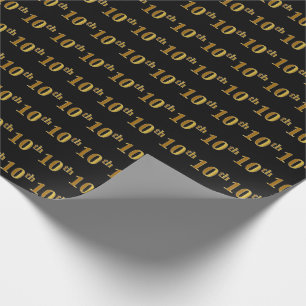 Papel De Presente Preto, evento do ouro do falso 10o (décimo)