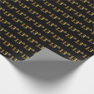 Papel De Presente Preto, evento do ouro do falso 13o (décimo