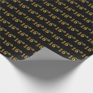 Papel De Presente Preto, evento do ouro do falso 16o (décimo sexto)