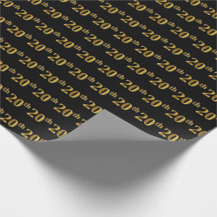 Papel De Presente Preto, evento do ouro do falso 20o (vigésimo)
