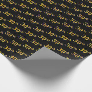 Papel De Presente Preto, evento do ouro do falso 30o (trigésimo)