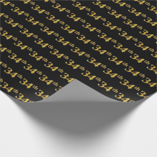 Papel De Presente Preto, evento do ouro do falso 34o (trigésimo