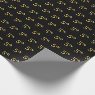 Papel De Presente Preto, evento do ouro do falso 5o (quinto)