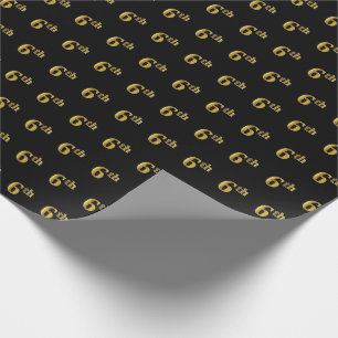 Papel De Presente Preto, evento do ouro do falso 6o (sexto)