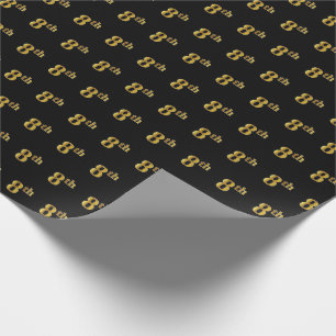 Papel De Presente Preto, evento do ouro do falso 8o (oitavo)