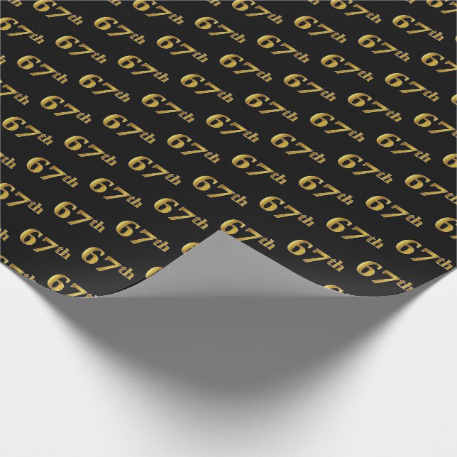 Papel De Presente Preto, Falso Dourado 67º (Sexagésimo Sétimo) Event (Ponta)