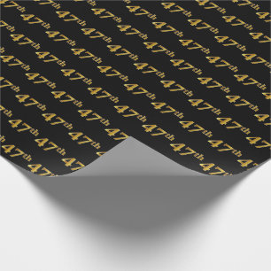 Papel De Presente Preto, Faux Dourado 47º (quarenta e sete) Evento