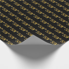 Papel De Presente Preto, Faux Dourado 59º (59º) Evento
