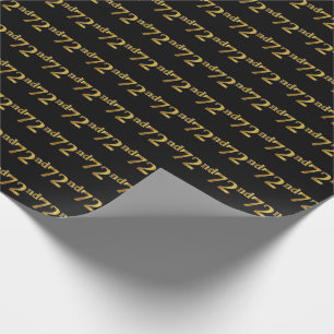 Papel De Presente Preto, Faux Dourado 72º (72º)