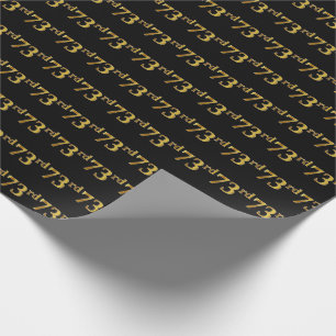 Papel De Presente Preto, Faux Dourado 73º (73º) Evento