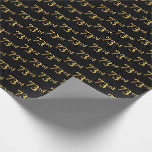 Papel De Presente Preto, Faux Dourado 73º (73º) Evento