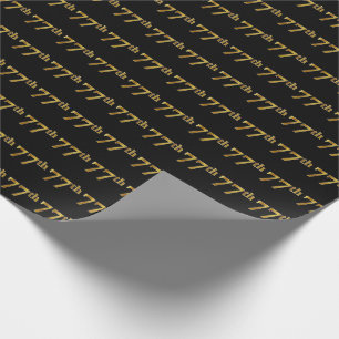 Papel De Presente Preto, Faux Dourado 77.º (77.º)