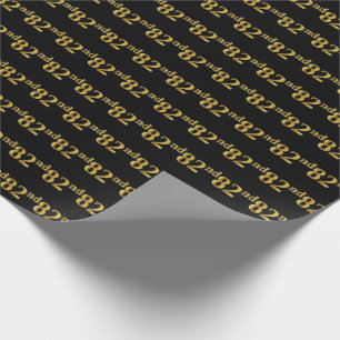Papel De Presente Preto, Faux Dourado 82º (oitenta e segundos) Event